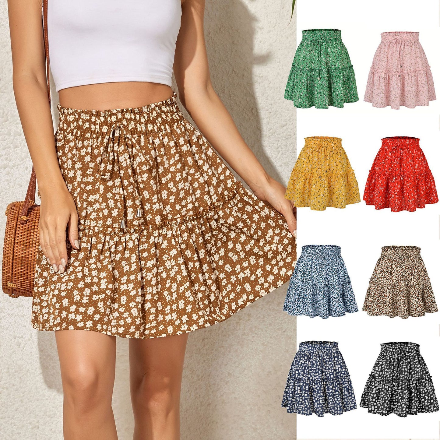 Women's High Waist Fashion Printed Small Floral