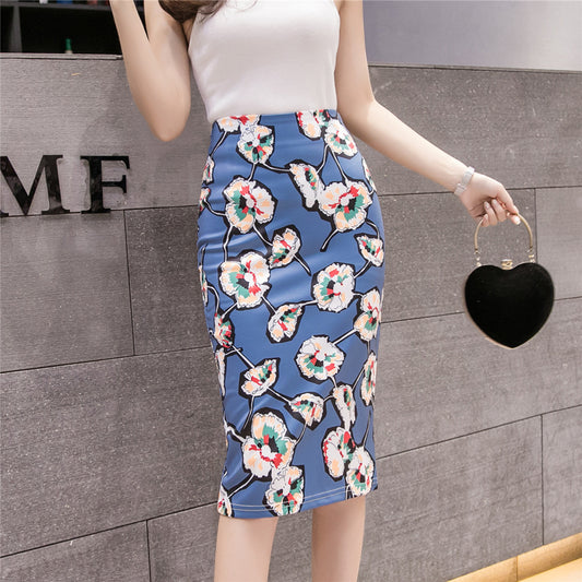 High-waisted colorful hip skirt