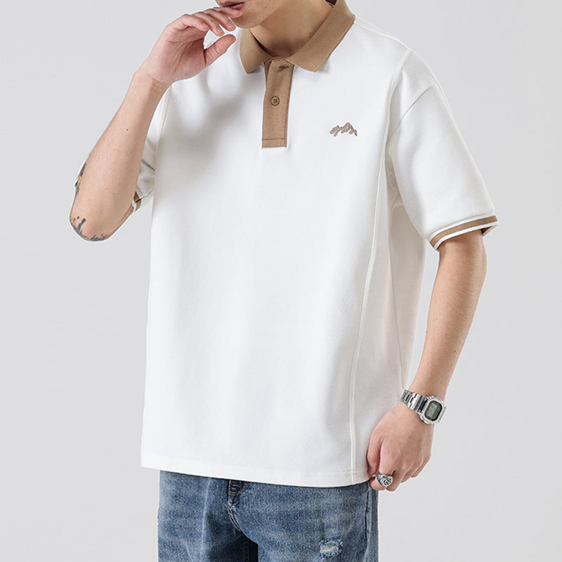 Men's Simple Contrast Color Fashion Embroidered T-shirt