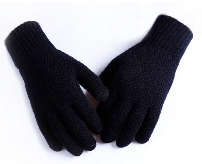 Outdoor Men's Split Finger Knitted Woolen Warm Gloves