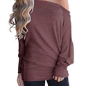 Women's Solid Color Long-sleeved Casual Loose T-shirt