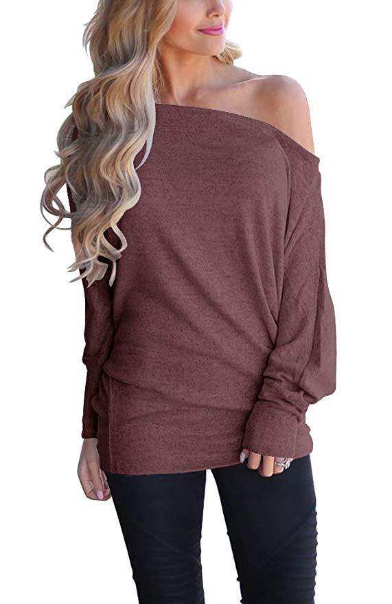 Women's Solid Color Long-sleeved Casual Loose T-shirt