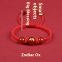 Zodiac Cinnabar All-matching Weaving Bracelet