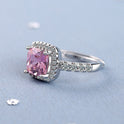 Ring Female Square Zirconium Diamond Wide Surface