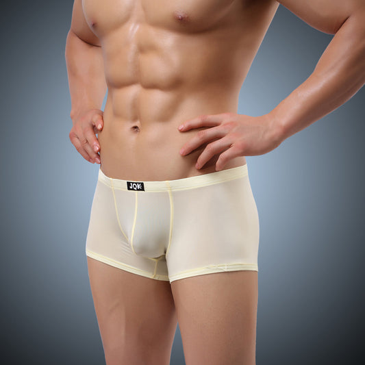 Thin Ice Silk Low Waist Men's Thin Large Boxer Underwear