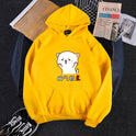 Couple Korean Loose Printed Letters Hooded Pullover Sweater