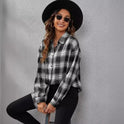 Women's Fashion Plaid Cardigan Loose Shirt