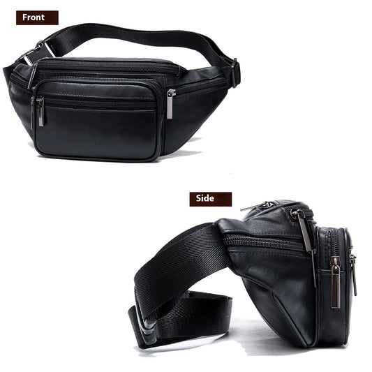 Men's Sheepskin Mobile Phone Waist Bag Sports Leisure