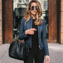 Leather PU suit jacket