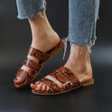 Flat snakeskin slippers