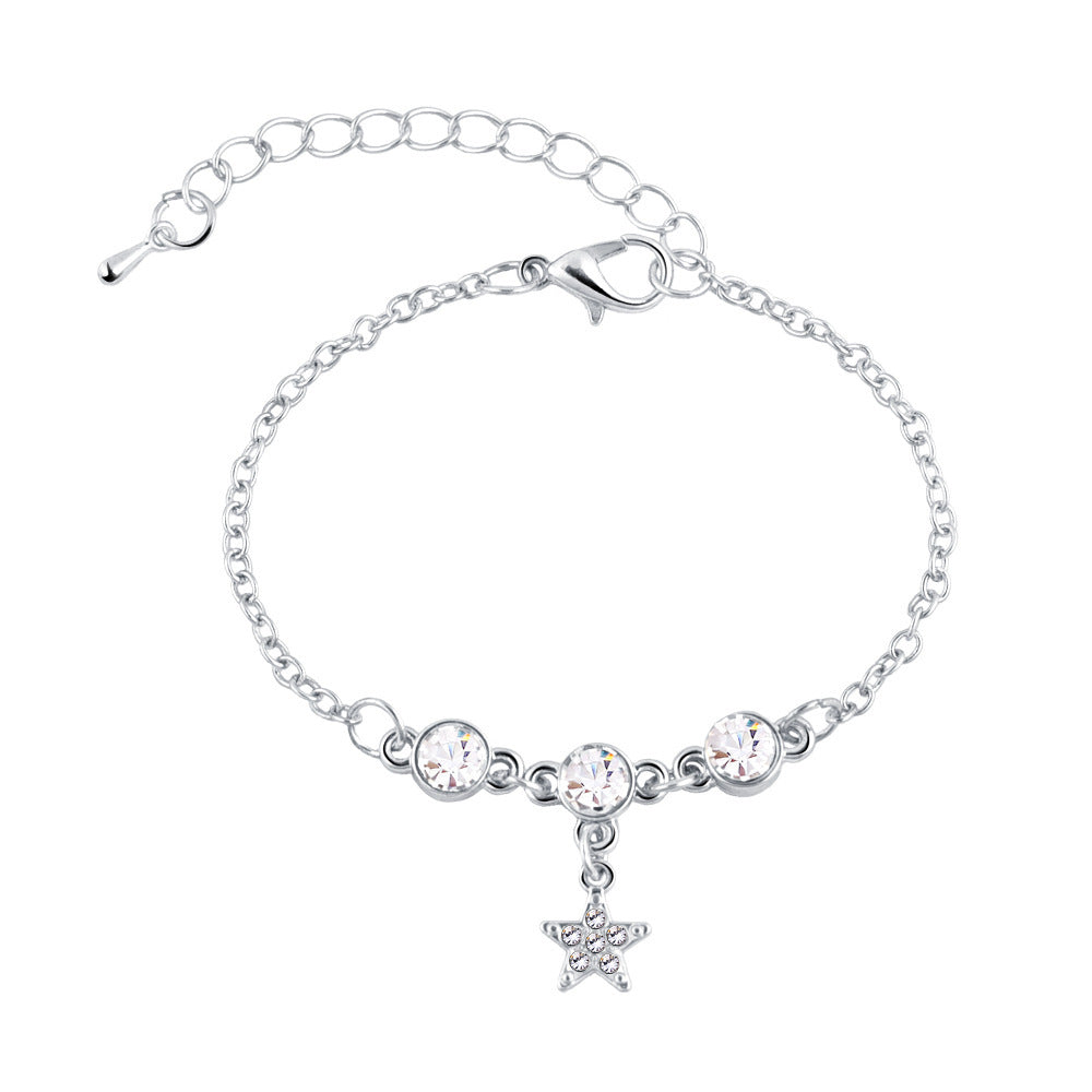 New Style Diamond Cup Hanging Five-pointed Star Diamond Bracelet