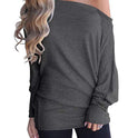 Women's Solid Color Long-sleeved Casual Loose T-shirt