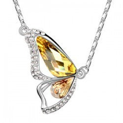 Fashion Butterfly Crystal Pendant Necklace