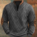 Men's Half Zipper Sweater European And American Autumn And Winter Printing Sweater