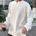 Men's V-neck Pullover With A Trendy Bottom