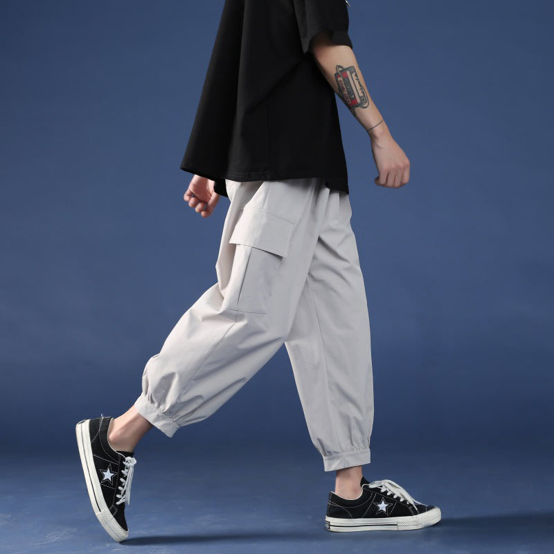 Overalls Men's Wide-leg Straight Cropped Trousers