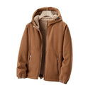 Men's Fleece Jacket Casual Hooded Lambswool Fleece Padded Coat