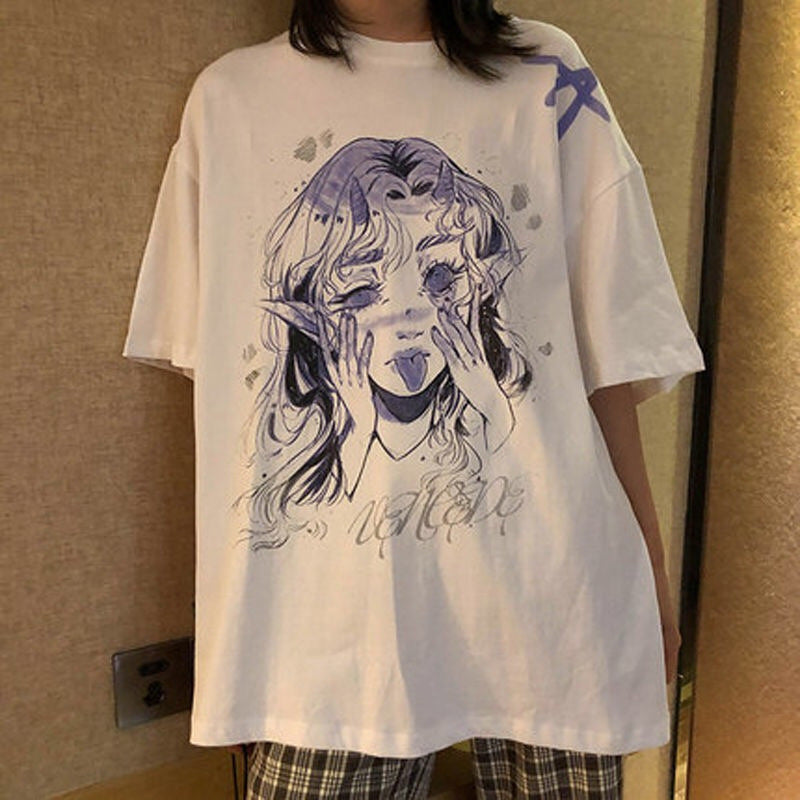 Women's Short Sleeve Harajuku Kawaii Casual Girl T-shirt Top