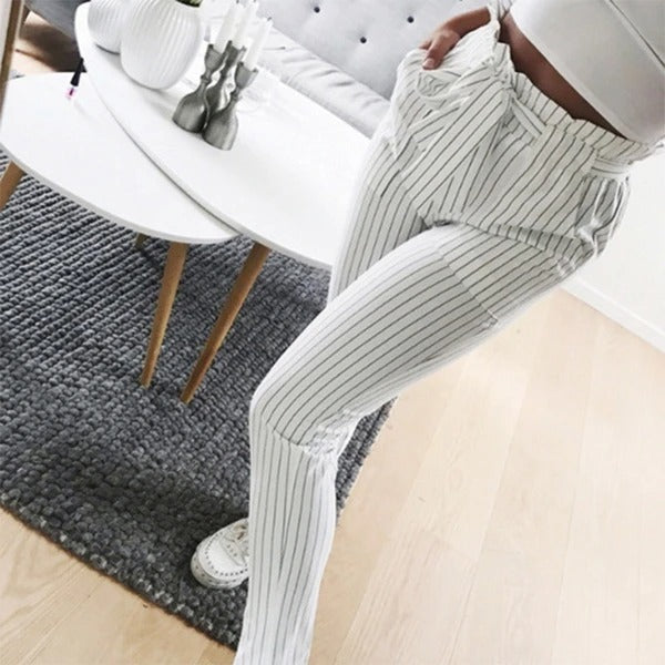 European and American new fashion wild waist cropped pants