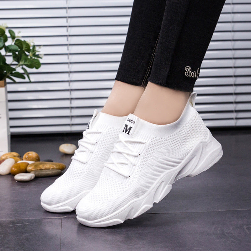 Women's flying knitted breathable mesh casual shoes