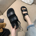 Korean Style Solid Color Casual PVC Outer Wear Sandals