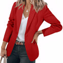 Women's Long Sleeve Solid Color Polo Collar Small Suit Jacket