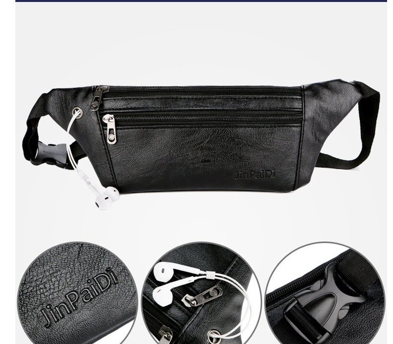 Ultra-thin PU Men's Belly Phone Waist Bag