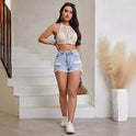 Women's Clothing European And American Fashion Holes Denim Shorts