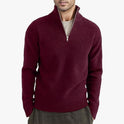 Men's Thickened Half-height Zip Collar Warm Sweater Coat