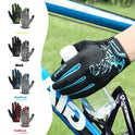 Outdoor Mountain Bike Long Finger Breathable Shock Absorption Wear-resistant Cycling Gloves