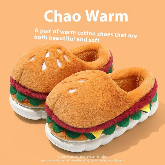 Cartoon Non-slip Plush Warm Keeping Heel Cover Cotton Slippers