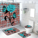 Waterproof Polyester Bathroom Shower Curtain Set