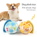 Dog Elastic Football Tug Of War Interactive Cotton Rope Ball Voice Cartoon Pet Ball Grinding Dog Toy