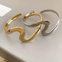 Wave Metal Open-ended Minimalist Design Twisted Armband Bracelet Cold Wind