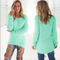 Solid color long-sleeved women's sweater tops Europe and the United States big plush