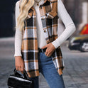 Women's Fashion Plaid Sleeveless Vest Loose