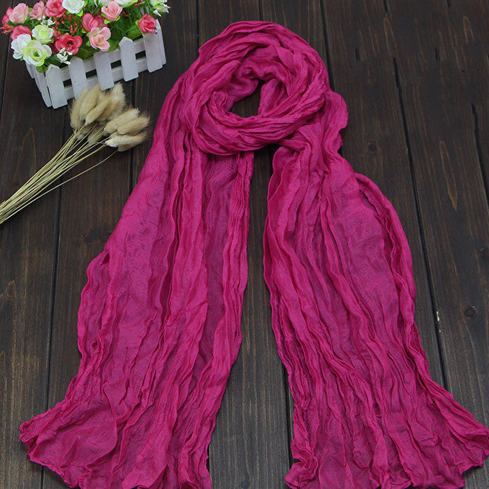 Bali Pure Cotton Yarn Fold Scarf Children Candy Color Autumn