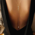 Minimal Diamond Embellished Back Chain Necklace