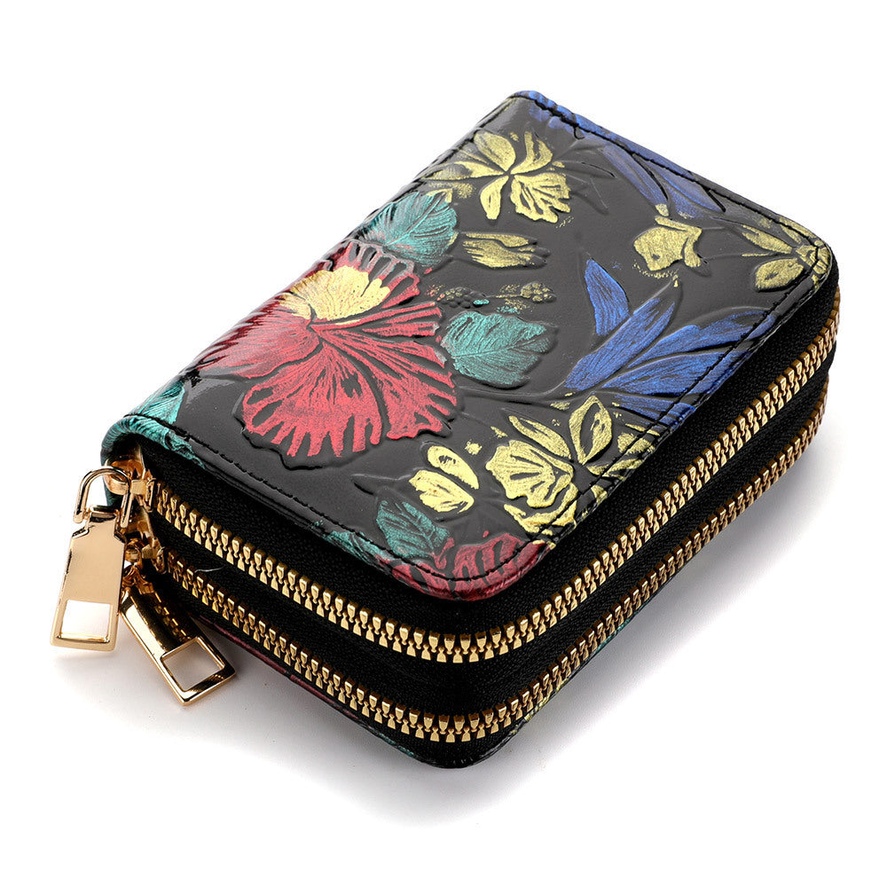 Women's Multiple Card Slots Hand-painted Wallet Double Layer