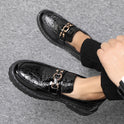 Glossy Casual Men's Youth British Leather Shoes