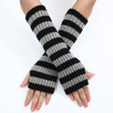 Warm Fashionable Knitted Long Mixed Color Stripe Knitting Wool Gloves