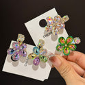 Fantasy Crystal Flowers Exquisite Side Barrettes