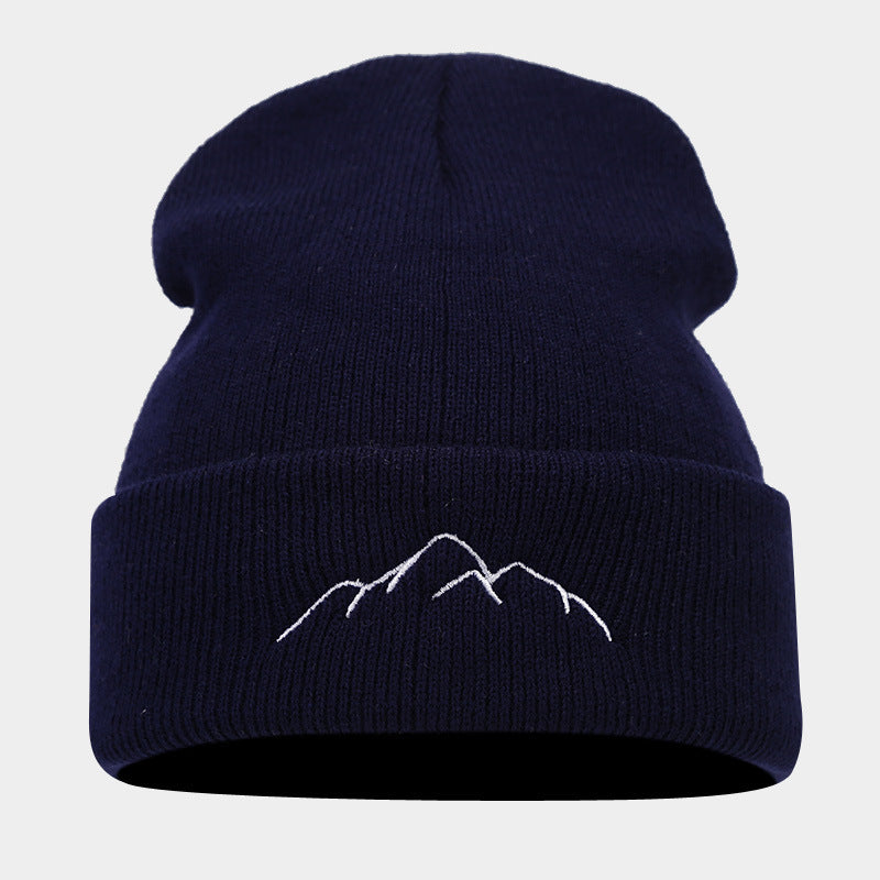 Peak Embroidery Sleeve Cap Trendy Outdoor Fashion Personalized Warm Keeping Beanie Hat