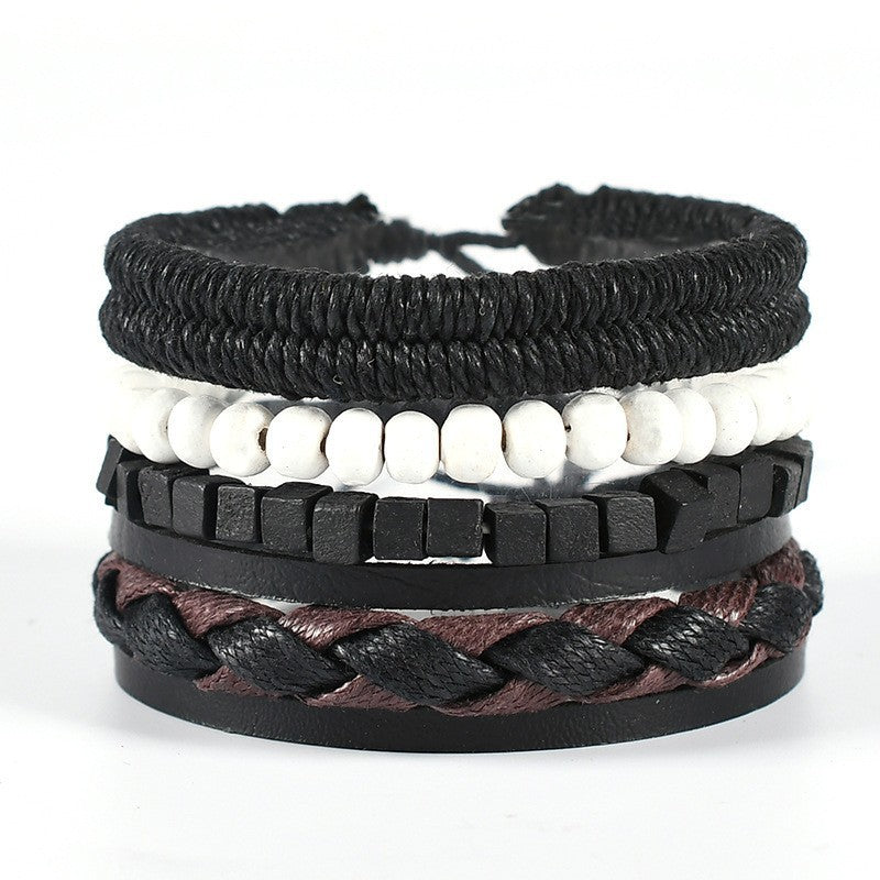 Leather Woven Multi-layer Suit Wing Bracelet