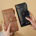 Women's Wallet Long Two-fold Zipper Plain