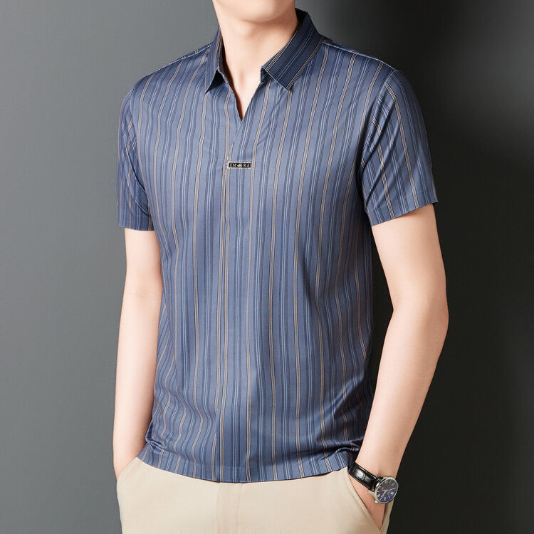 Summer Men's Short Sleeve Striped