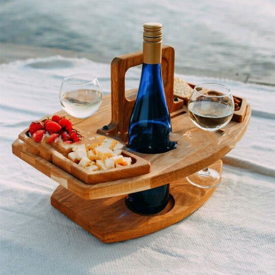 Wine Tray Outdoor Picnic Portable Hanging Wine Glasses