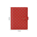 Makaron Loose-leaf Leather Cover Plaid Notebook