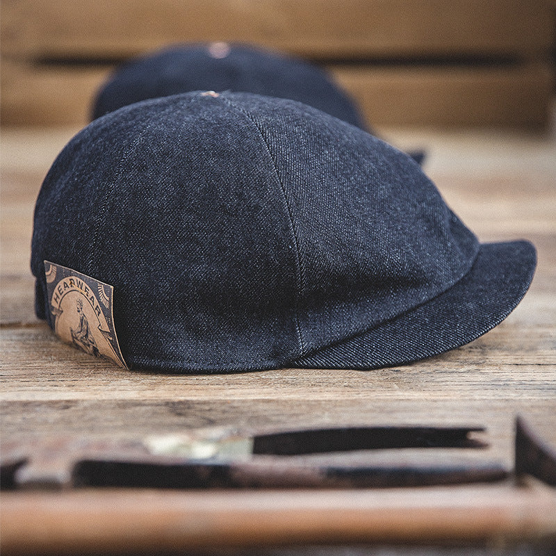 American Retro British Denim Newsboy Cap