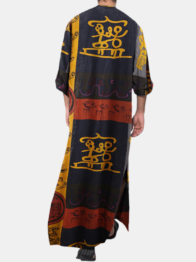 Casual Printed Long Long Sleeve Robe Dubai Robe